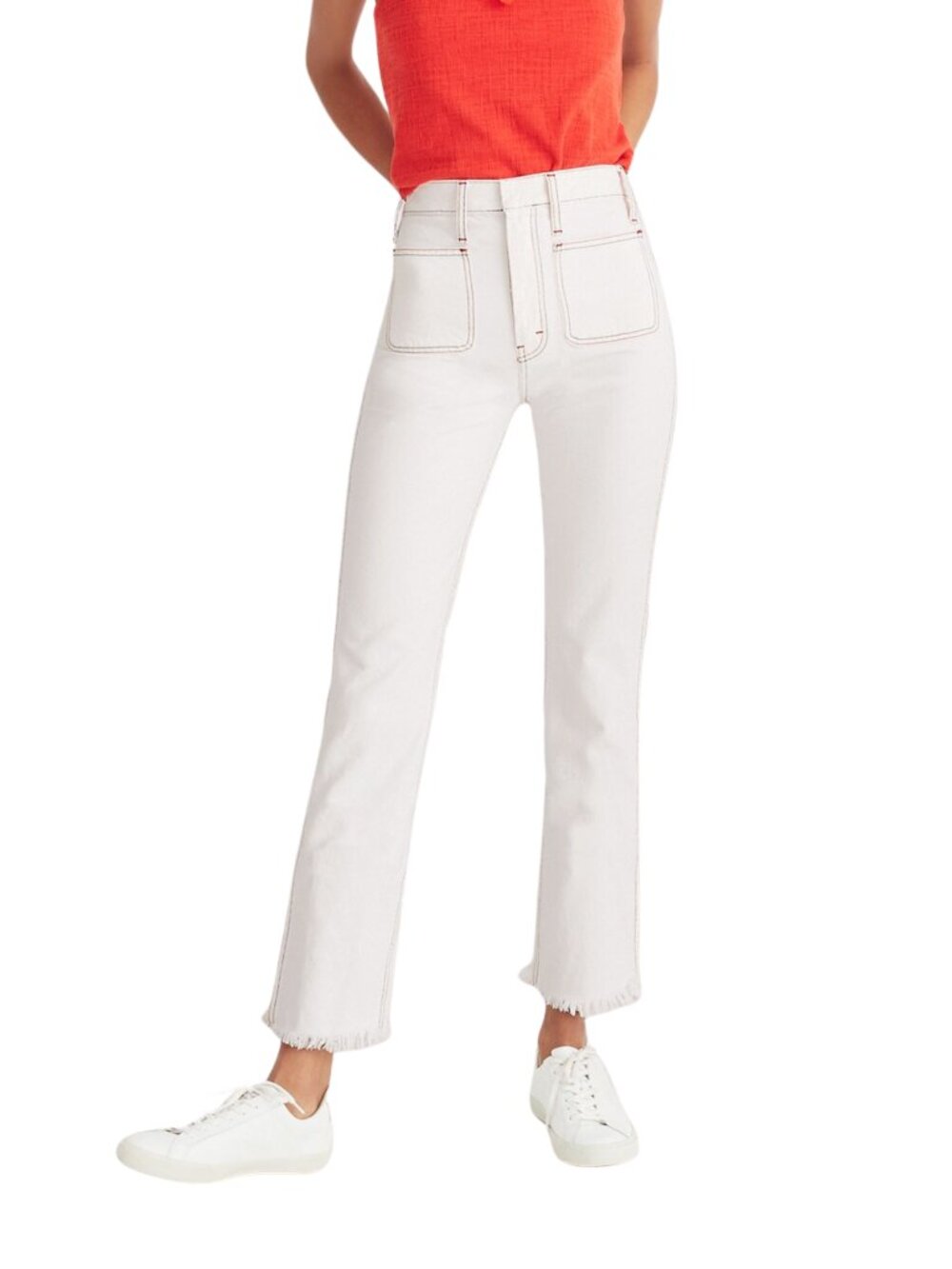 NWT Madewell Rigid Demi Boot Crop Jeans Red White and Blue Edition Size 30